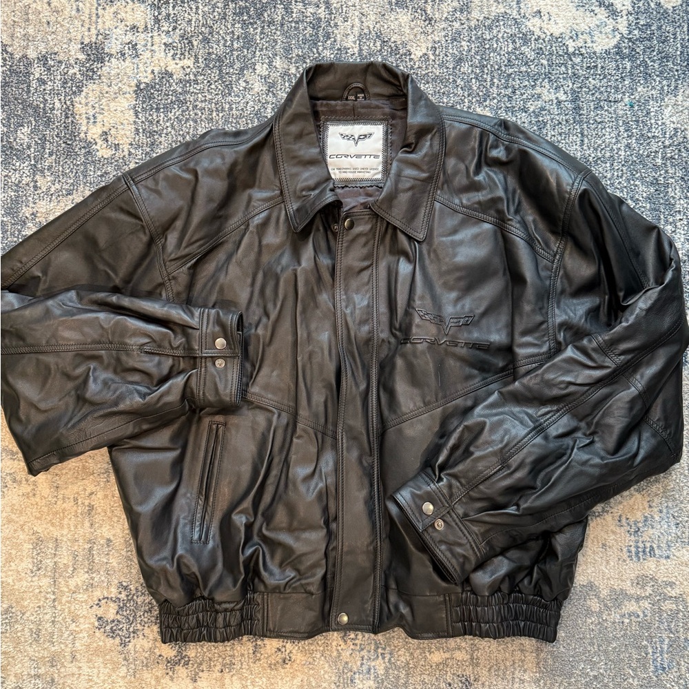 Black Bomber Jacket with Ribbed Cuffs and Elastic Waist